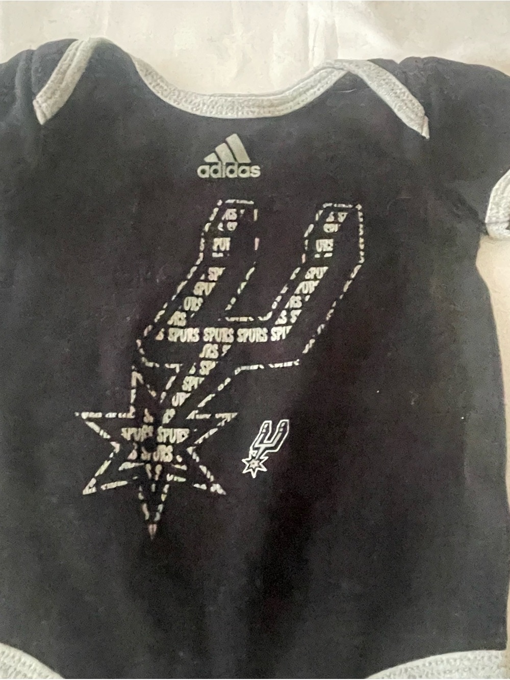 Adidas San Antonio Spurs Baby Onesie, Sz 0-3 Mos